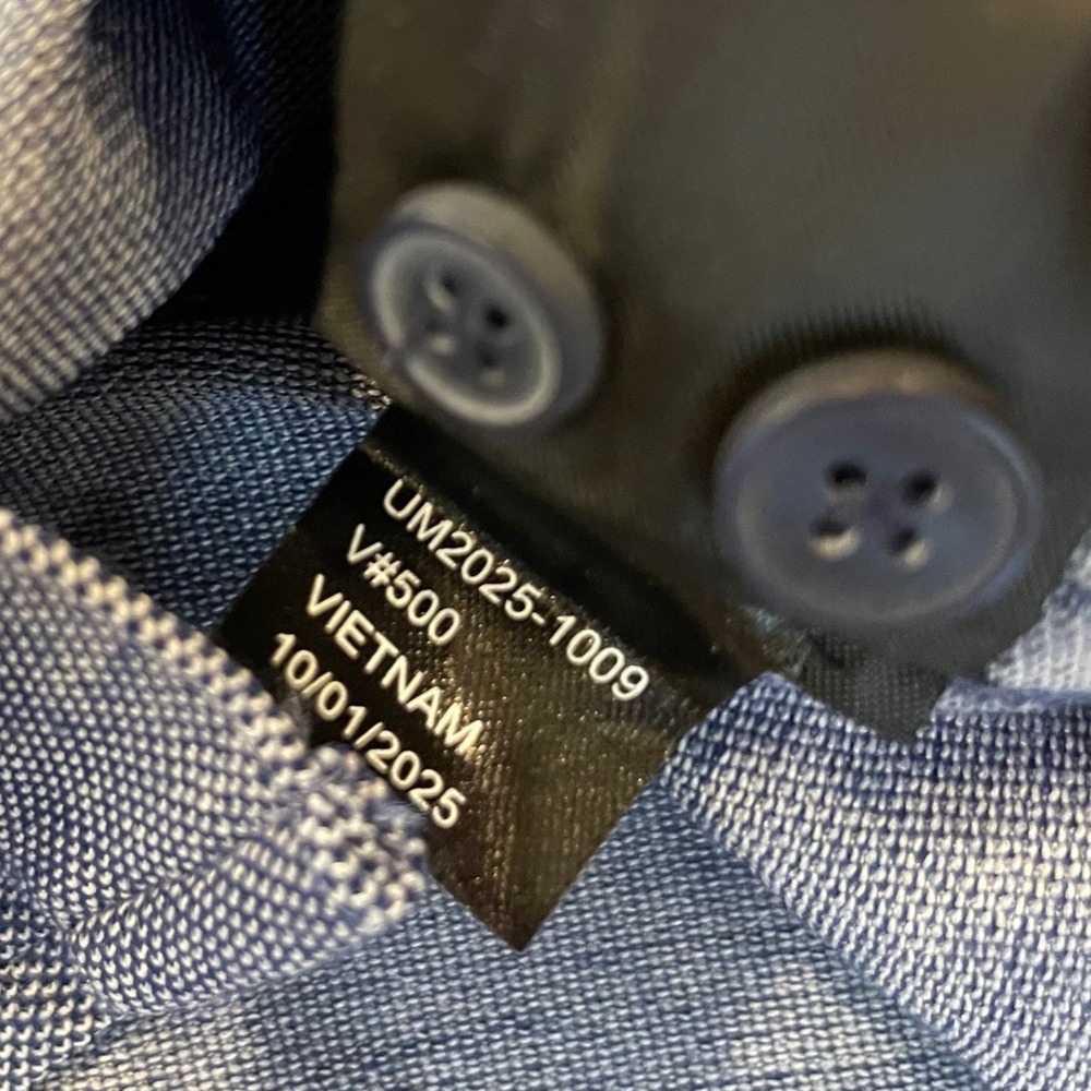 Unbound Merino Wool Blend Shirt Mens Medium Blue Long Sleeve Button Up Stretch - Picture 11 of 11